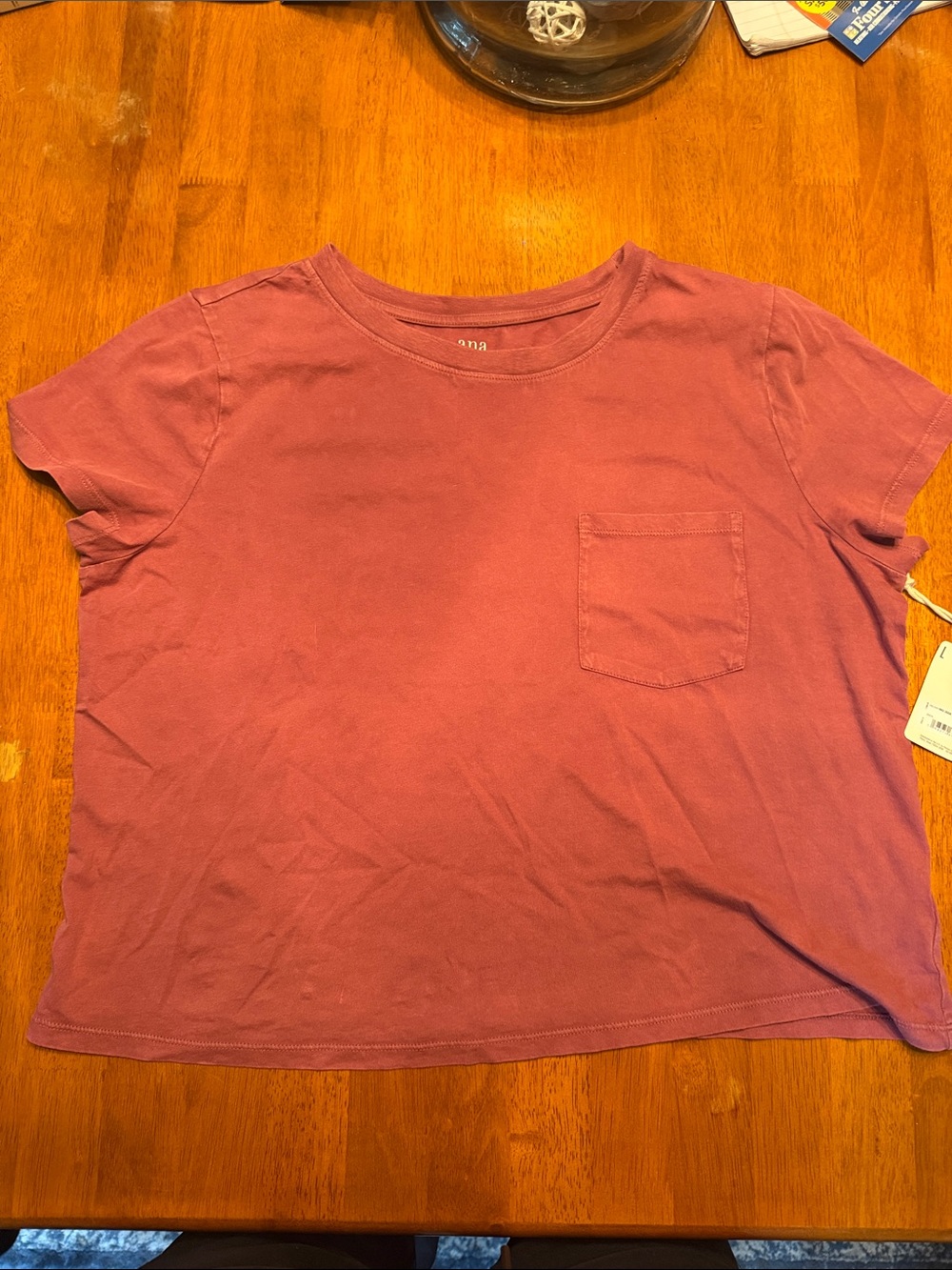 a.n.a Mauve Pink Cropped Pocket T-Shirt